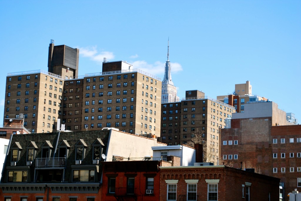 view of empire state building from the highline