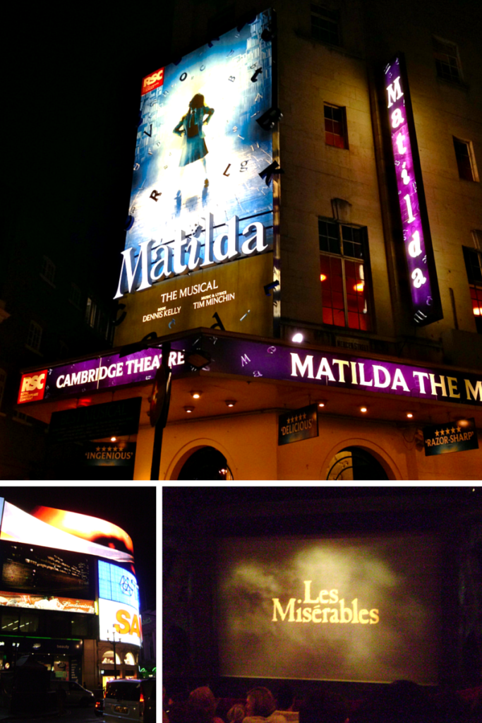 West End London England Matilda Les Miserables Wicked Picadilly Circus